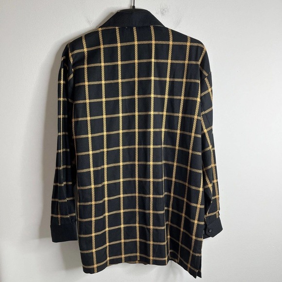 Michael Irvin Men's Walking Shirt Size L Black & Gold Check Button Up Woven Knit - Picture 6 of 11